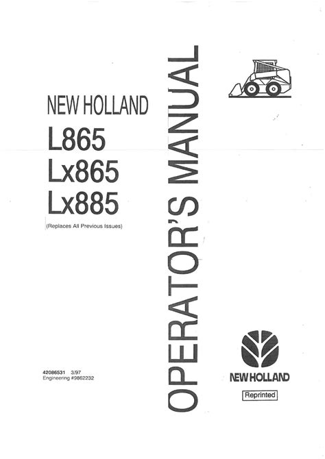 new holland l865 lx865 lx885 skid steer loader operators manual|new holland lx865 turbo review.